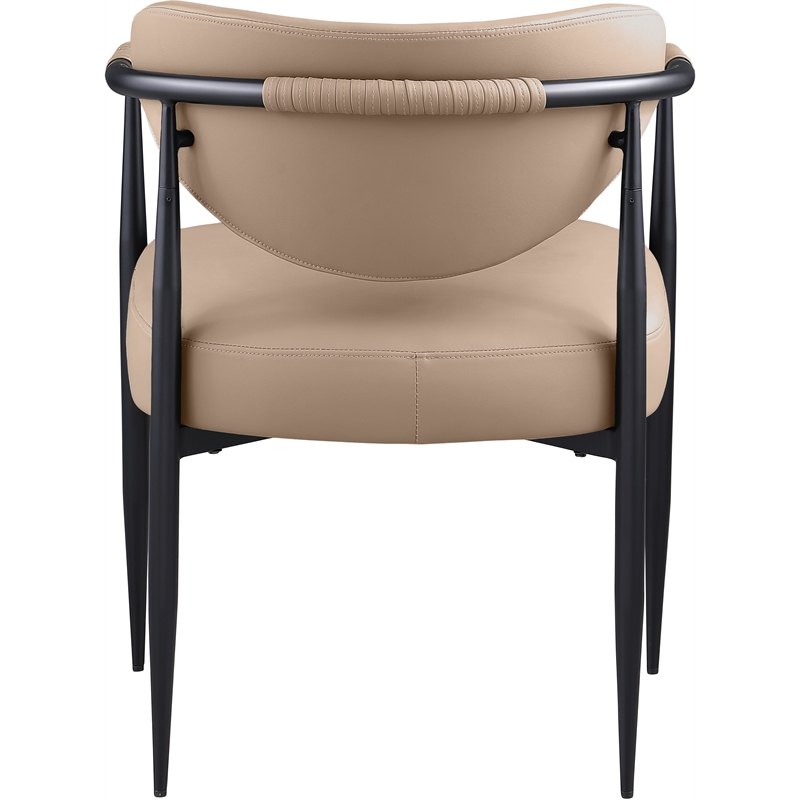 Meridian Furniture Virella Tan Vegan Leather Upholstered Dining Chair (Set of 2)