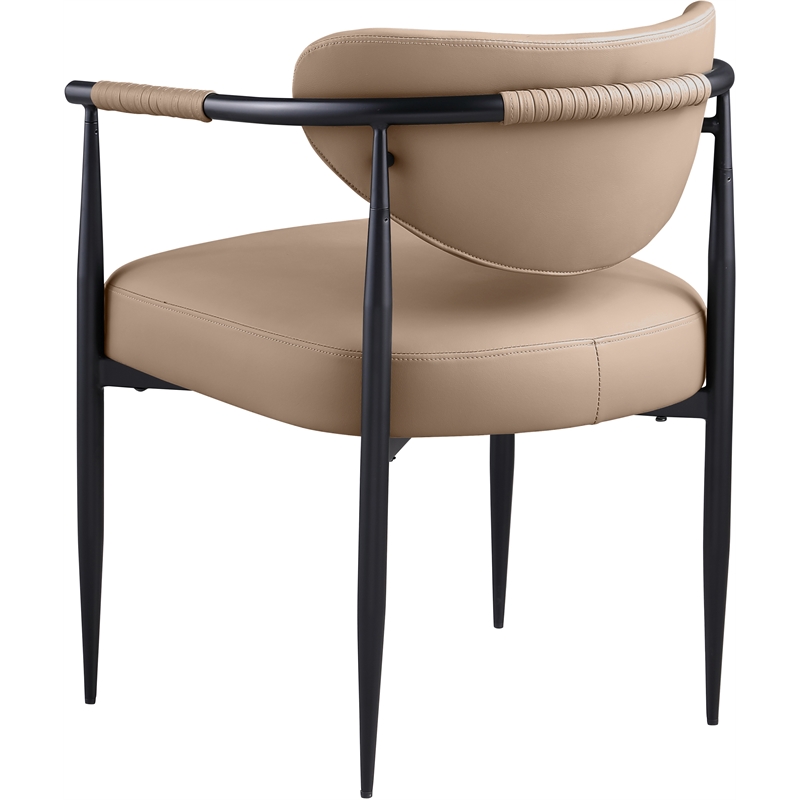 Meridian Furniture Virella Tan Vegan Leather Upholstered Dining Chair (Set of 2)