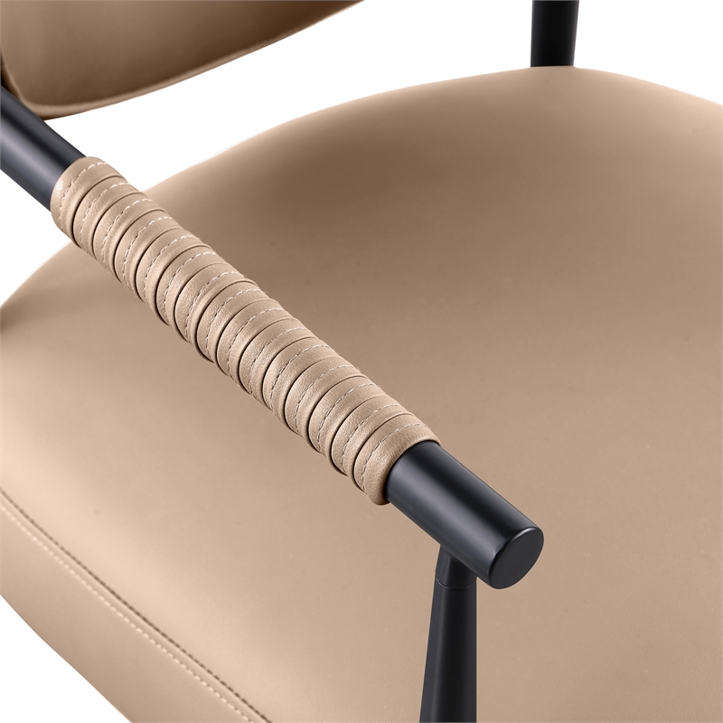 Meridian Furniture Virella Tan Vegan Leather Upholstered Dining Chair (Set of 2)