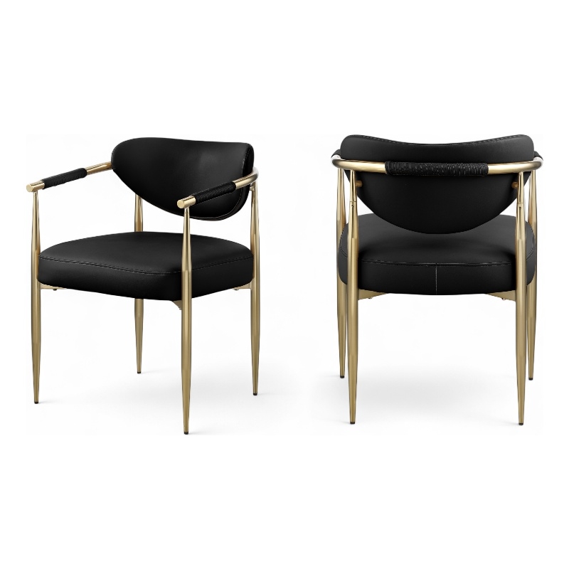Meridian Furniture Virella Black Vegan Leather Dining Chair (Set of 2)