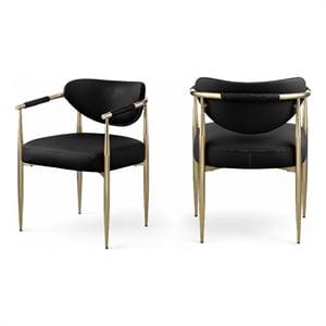 Meridian Furniture Virella Black Vegan Leather Dining Chair (Set of 2)