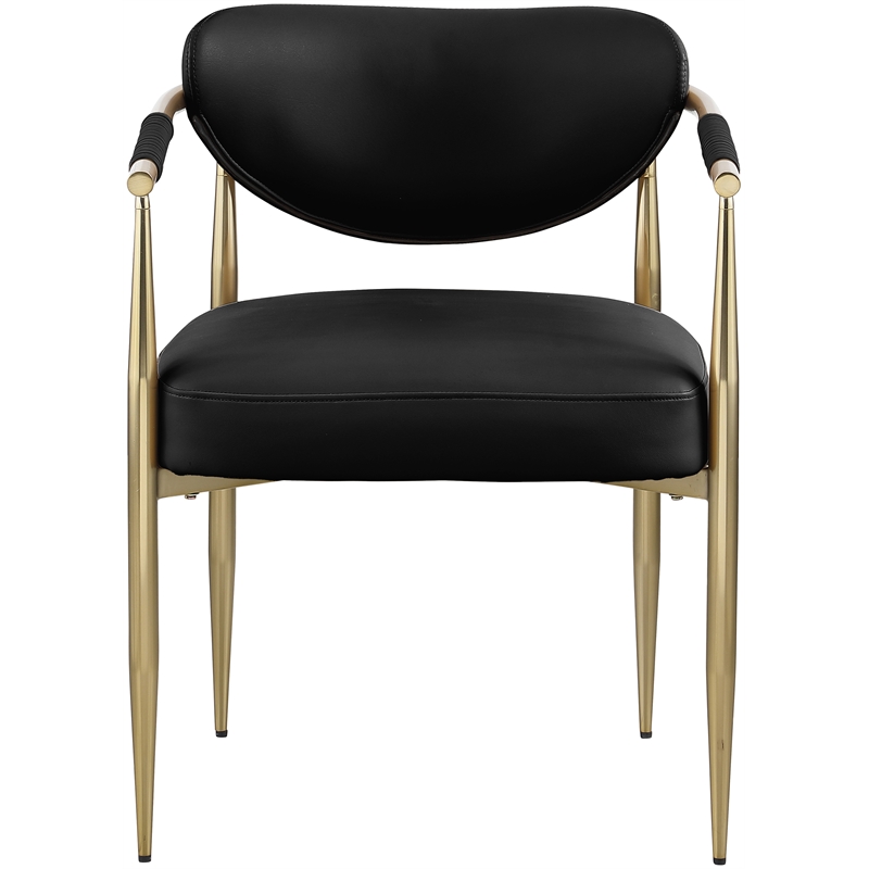 Meridian Furniture Virella Black Vegan Leather Dining Chair (Set of 2)