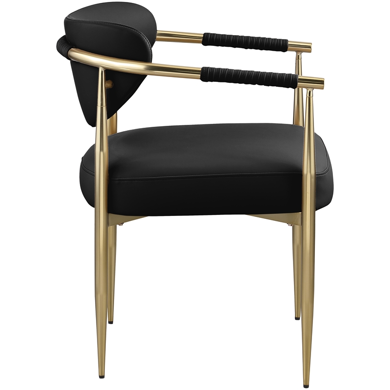 Meridian Furniture Virella Black Vegan Leather Dining Chair (Set of 2)