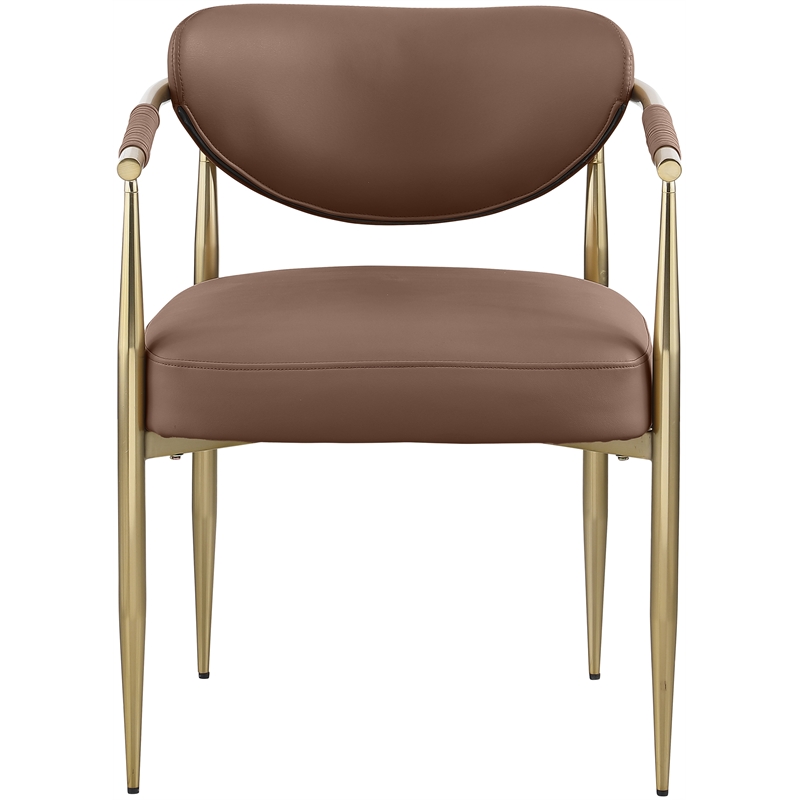 Meridian Furniture Virella Brown Vegan Leather Dining Chair (Set of 2)
