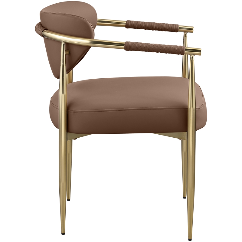 Meridian Furniture Virella Brown Vegan Leather Dining Chair (Set of 2)
