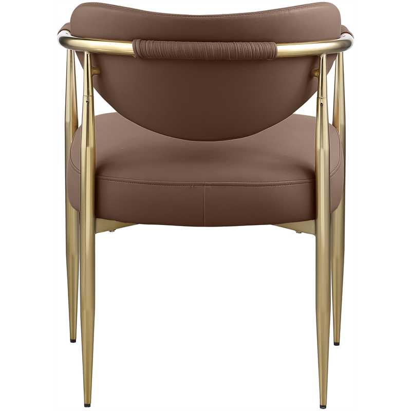 Meridian Furniture Virella Brown Vegan Leather Dining Chair (Set of 2)