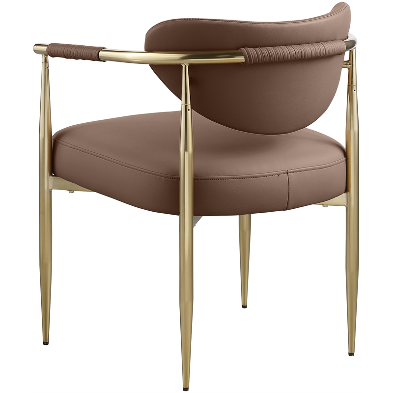 Meridian Furniture Virella Brown Vegan Leather Dining Chair (Set of 2)