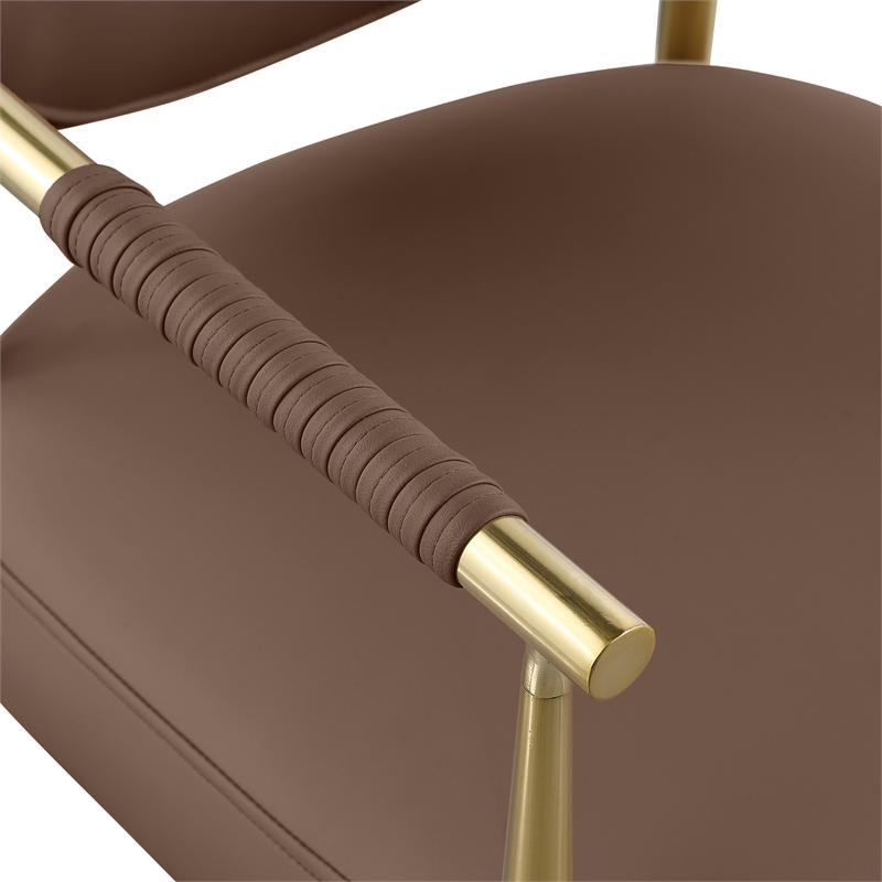 Meridian Furniture Virella Brown Vegan Leather Dining Chair (Set of 2)
