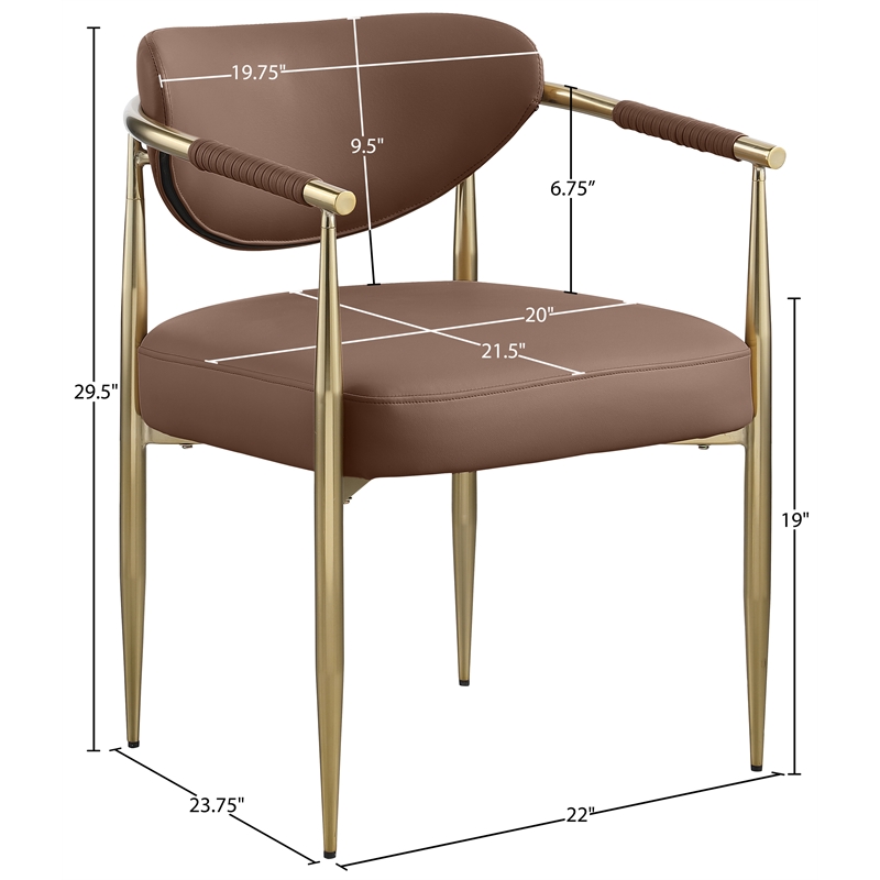 Meridian Furniture Virella Brown Vegan Leather Dining Chair (Set of 2)