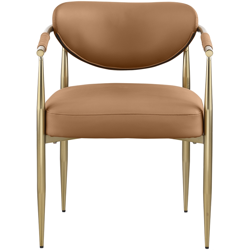 Meridian Furniture Virella Cognac Vegan Leather Dining Chair (Set of 2)