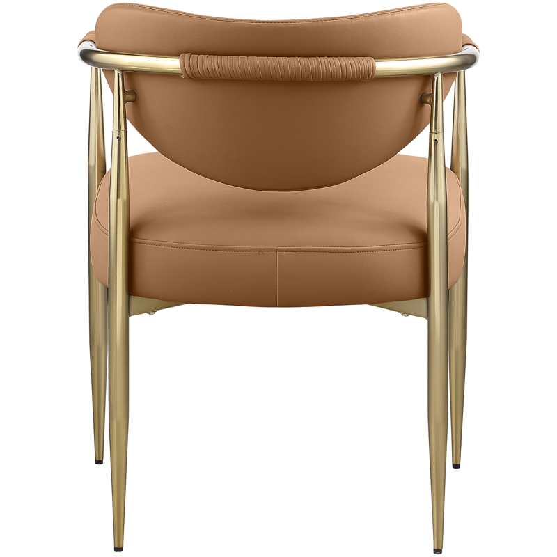 Meridian Furniture Virella Cognac Vegan Leather Dining Chair (Set of 2)