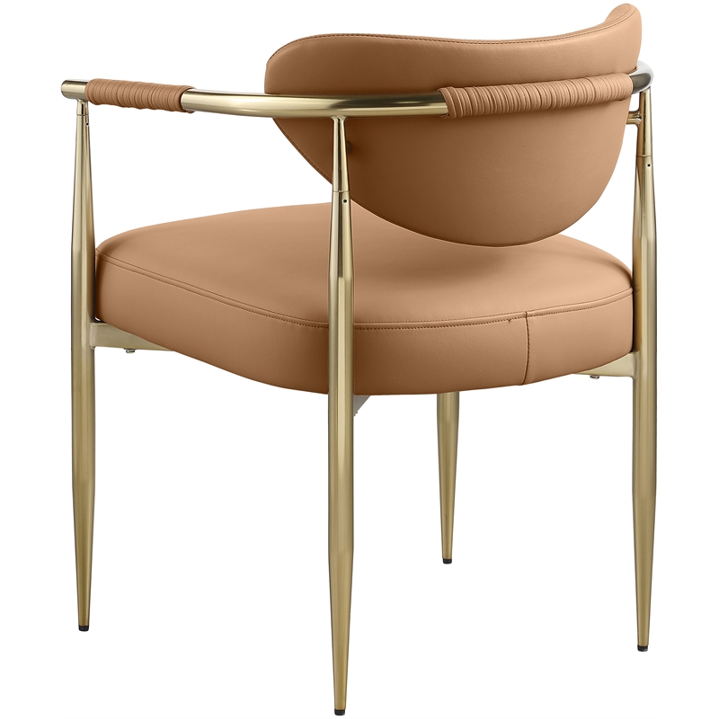 Meridian Furniture Virella Cognac Vegan Leather Dining Chair (Set of 2)