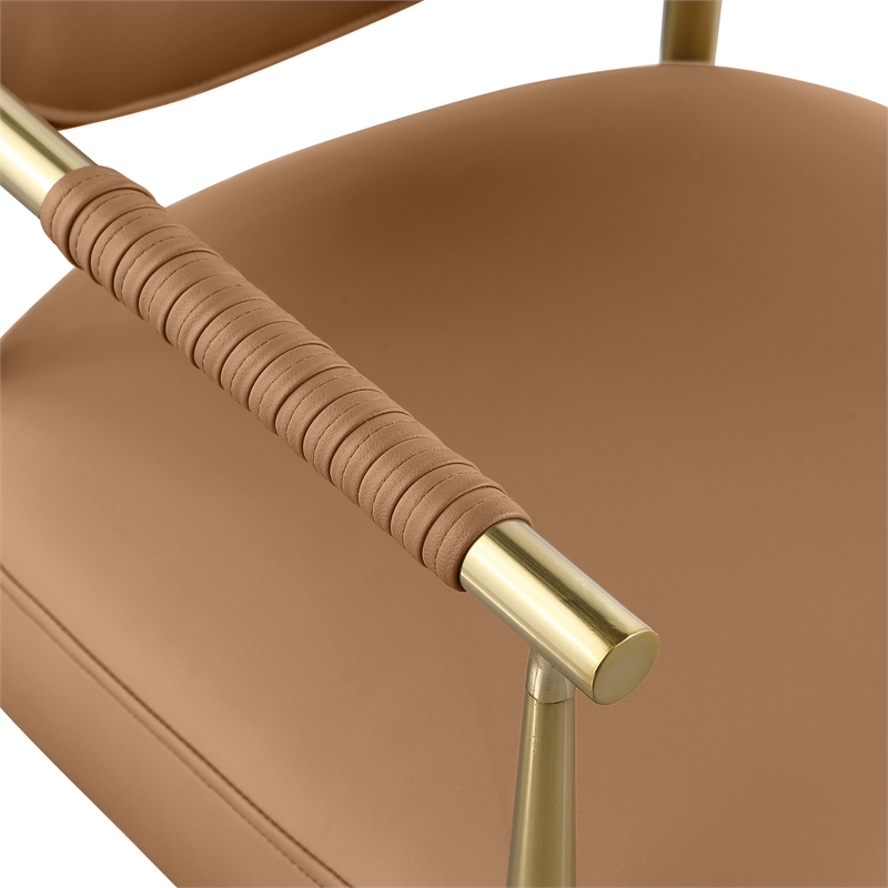 Meridian Furniture Virella Cognac Vegan Leather Dining Chair (Set of 2)