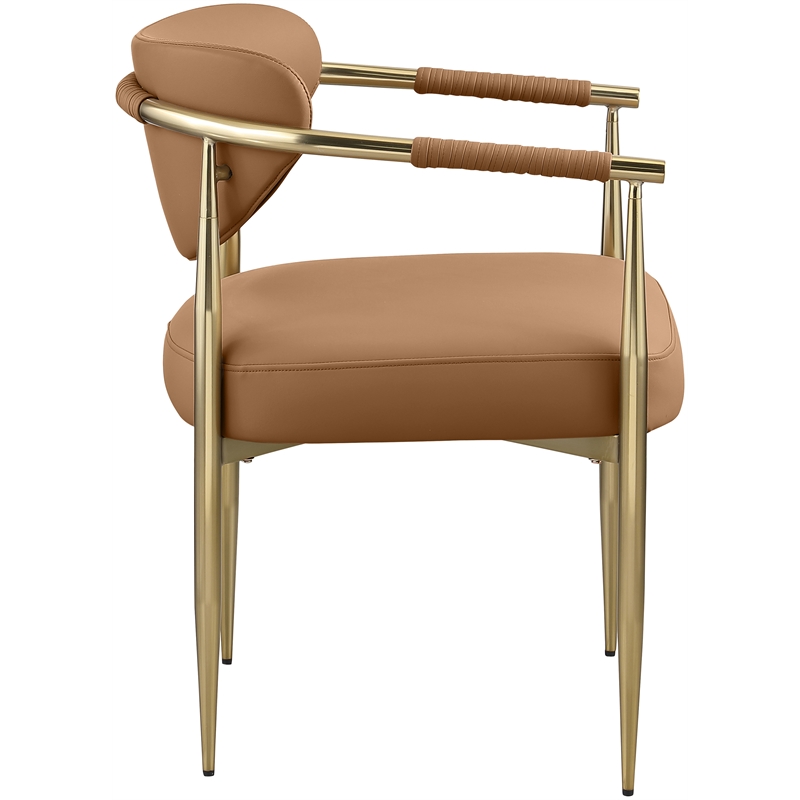 Meridian Furniture Virella Cognac Vegan Leather Dining Chair (Set of 2)