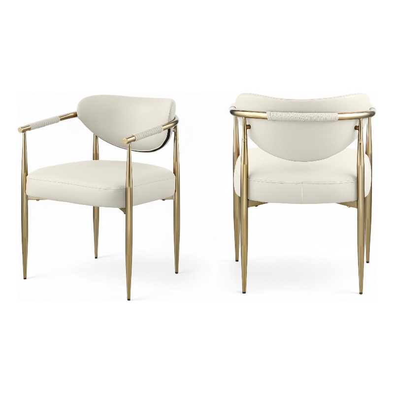 Meridian Furniture Virella Cream Vegan Leather Dining Chair (Set of 2)