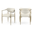 Meridian Furniture Virella Cream Vegan Leather Dining Chair (Set of 2)