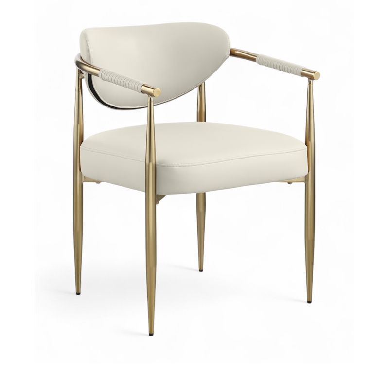 Meridian Furniture Virella Cream Vegan Leather Dining Chair (Set of 2)