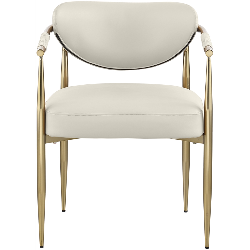 Meridian Furniture Virella Cream Vegan Leather Dining Chair (Set of 2)