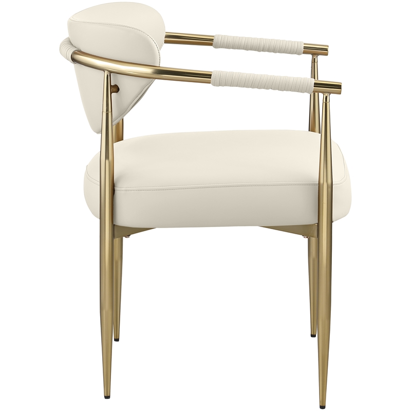 Meridian Furniture Virella Cream Vegan Leather Dining Chair (Set of 2)