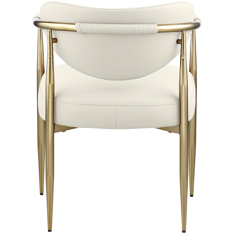 Meridian Furniture Virella Cream Vegan Leather Dining Chair (Set of 2)