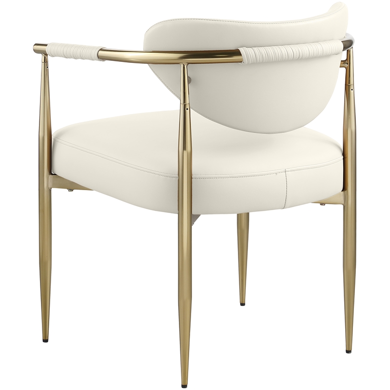 Meridian Furniture Virella Cream Vegan Leather Dining Chair (Set of 2)