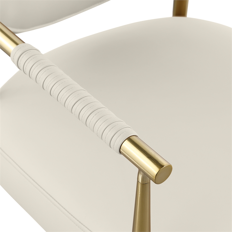 Meridian Furniture Virella Cream Vegan Leather Dining Chair (Set of 2)