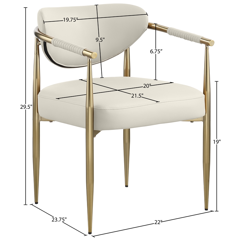 Meridian Furniture Virella Cream Vegan Leather Dining Chair (Set of 2)