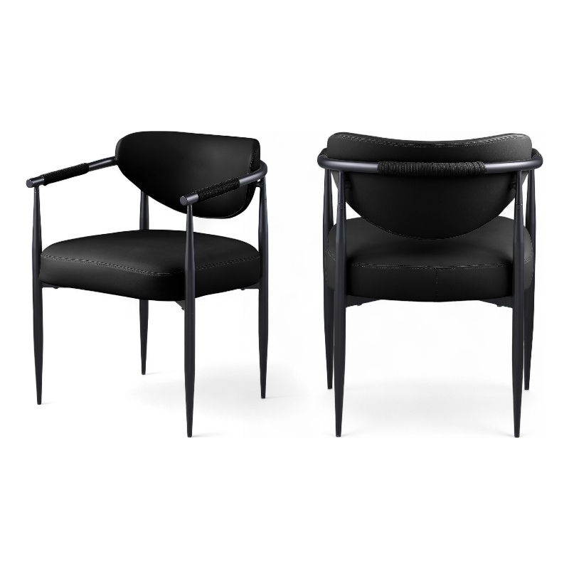 Meridian Furniture Virella Black Vegan Leather Dining Chair (Set of 2)