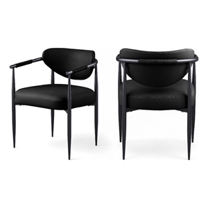 Meridian Furniture Virella Black Vegan Leather Dining Chair (Set of 2)
