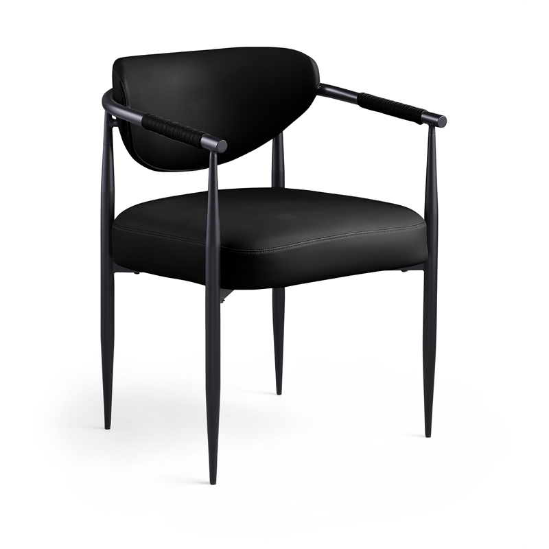 Meridian Furniture Virella Black Vegan Leather Dining Chair (Set of 2)