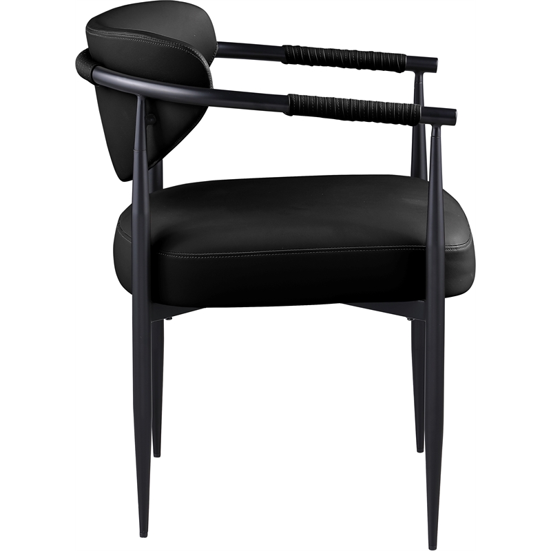 Meridian Furniture Virella Black Vegan Leather Dining Chair (Set of 2)