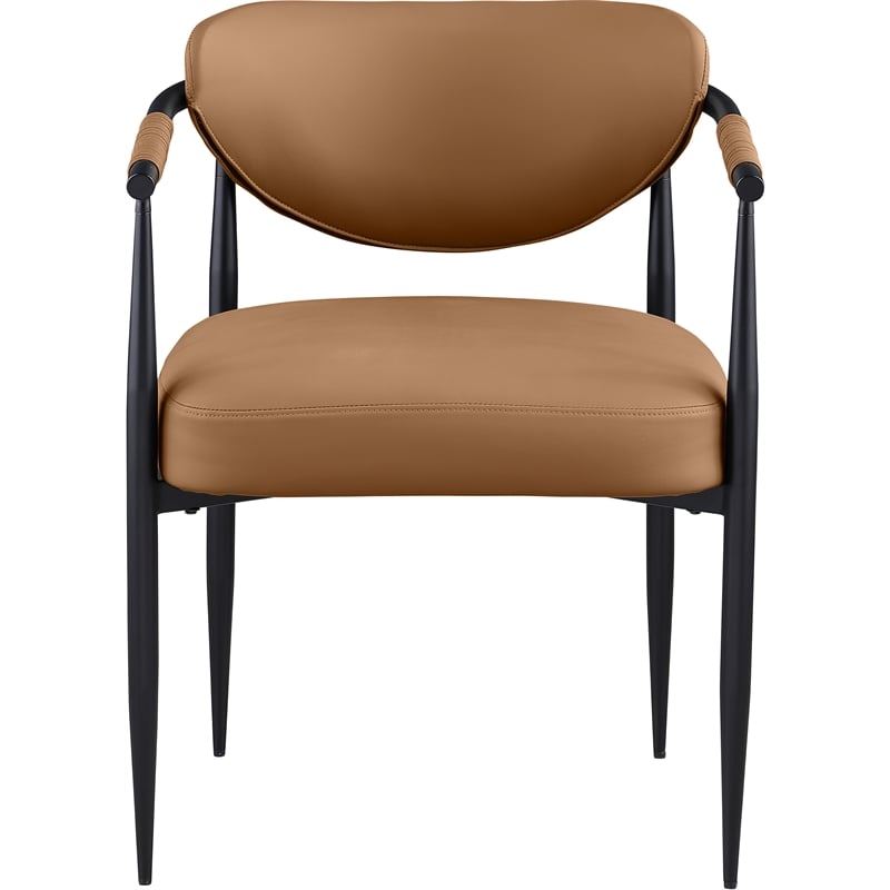 Meridian Furniture Virella Cognac Vegan Leather Dining Chair (Set of 2)