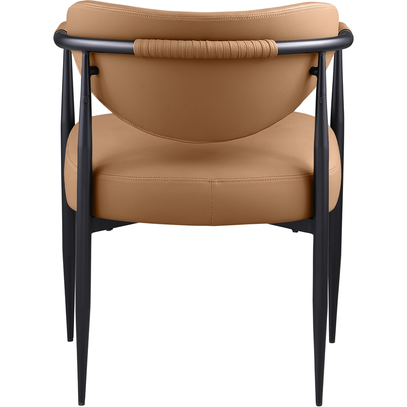 Meridian Furniture Virella Cognac Vegan Leather Dining Chair (Set of 2)