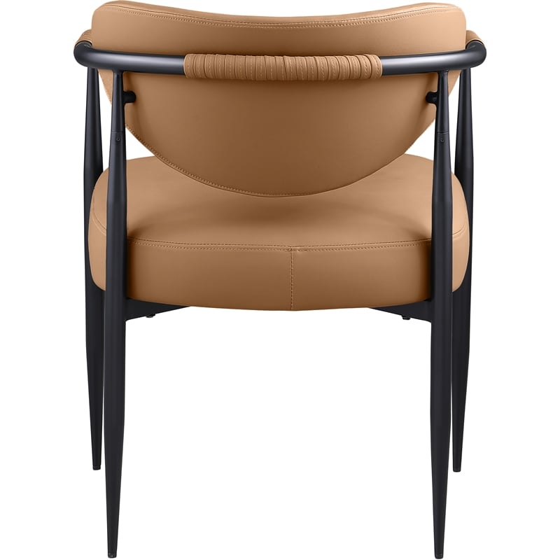 Meridian Furniture Virella Cognac Vegan Leather Dining Chair (Set of 2)