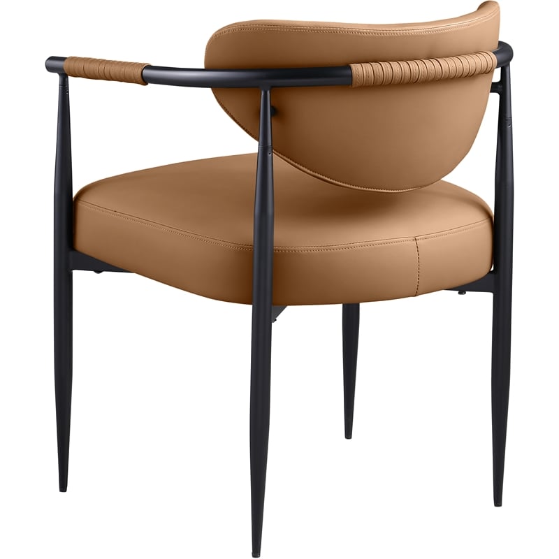 Meridian Furniture Virella Cognac Vegan Leather Dining Chair (Set of 2)