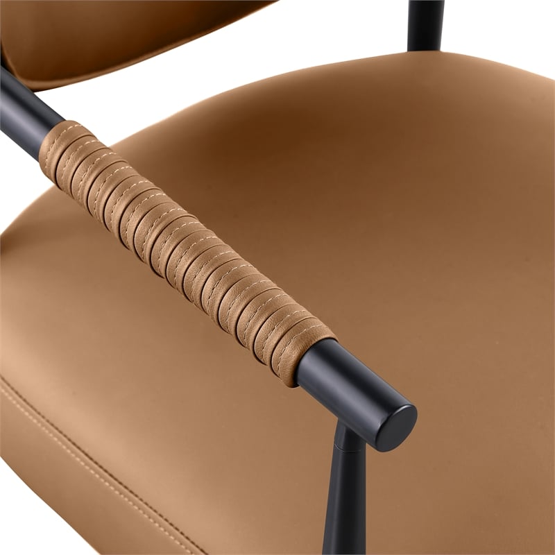 Meridian Furniture Virella Cognac Vegan Leather Dining Chair (Set of 2)