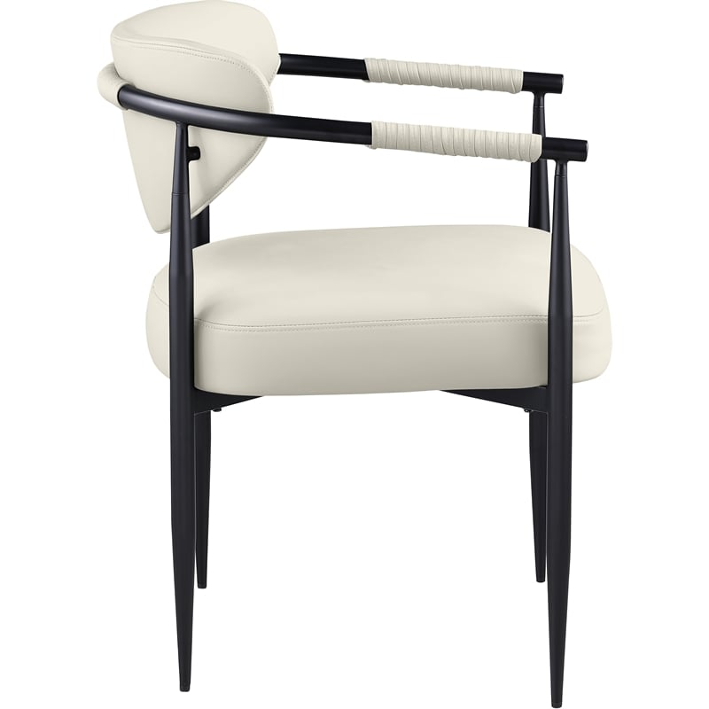 Meridian Furniture Virella Cream Vegan Leather Dining Chair (Set of 2)