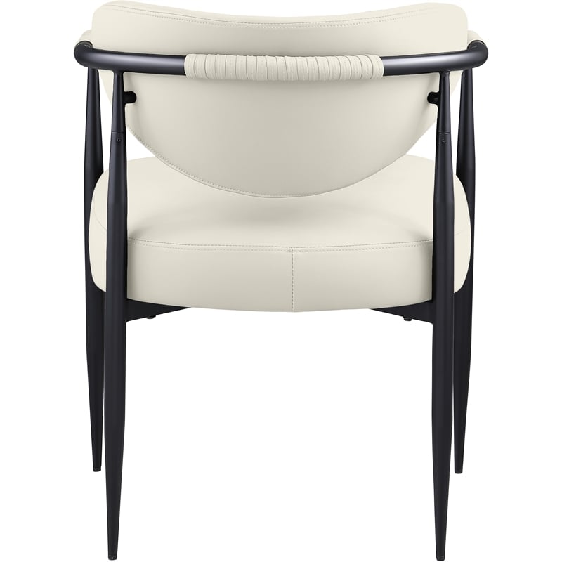 Meridian Furniture Virella Cream Vegan Leather Dining Chair (Set of 2)