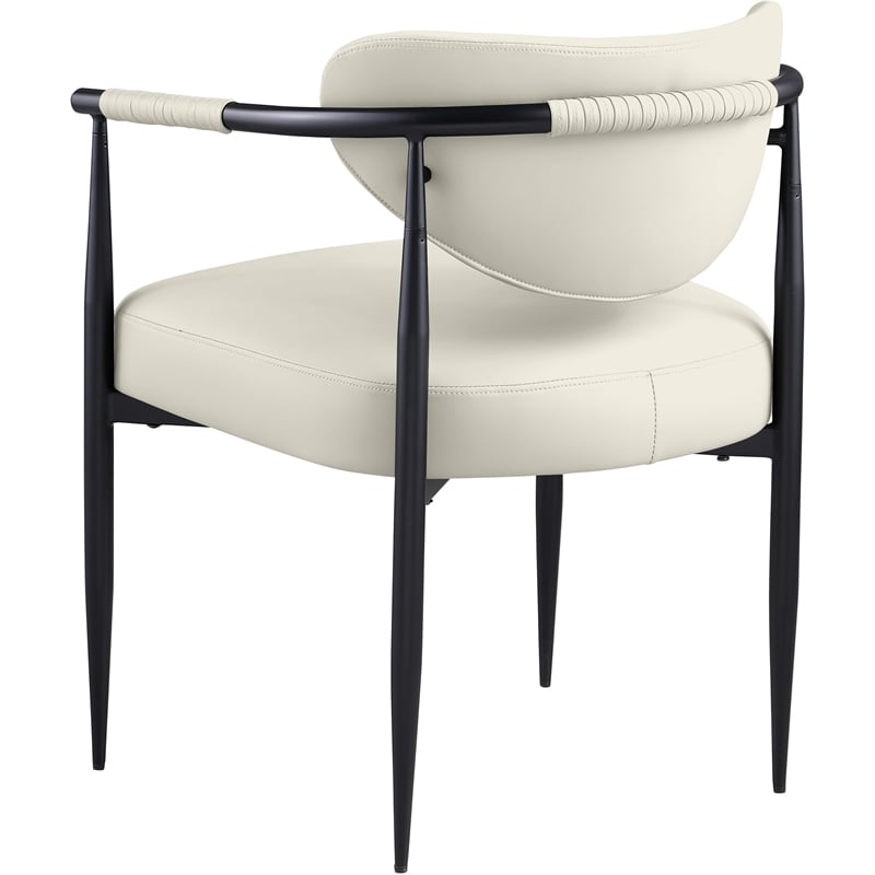 Meridian Furniture Virella Cream Vegan Leather Dining Chair (Set of 2)