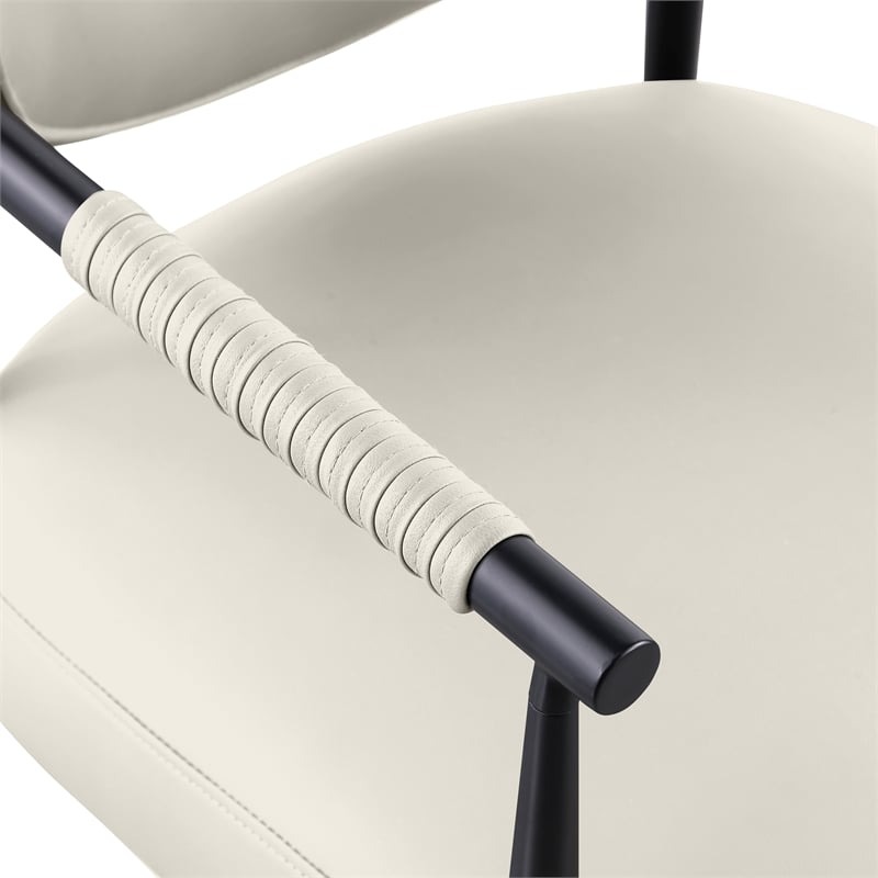 Meridian Furniture Virella Cream Vegan Leather Dining Chair (Set of 2)