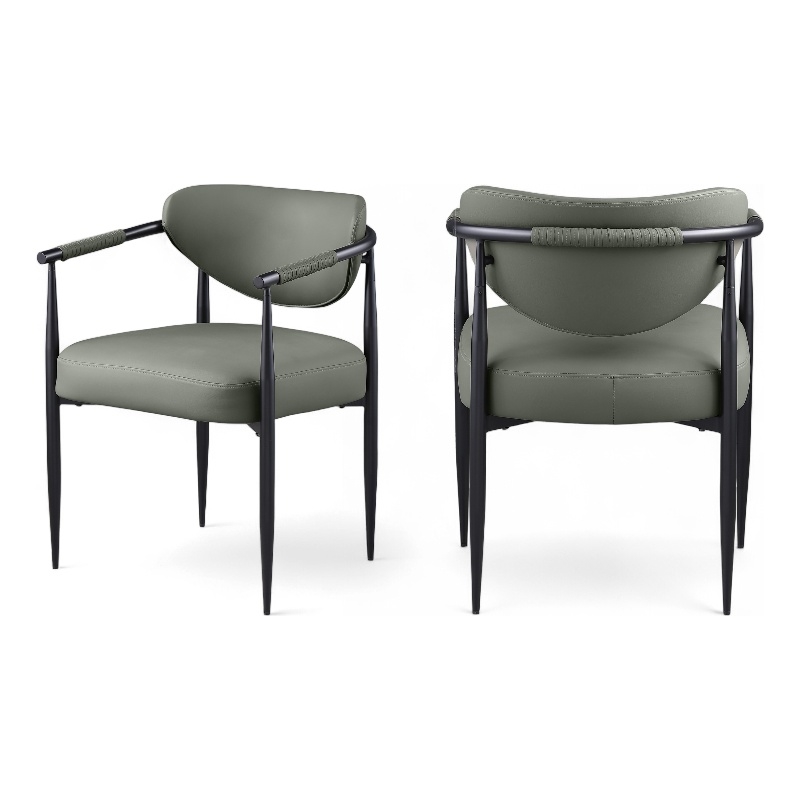 Meridian Furniture Virella Olive Vegan Leather Dining Chair (Set of 2)