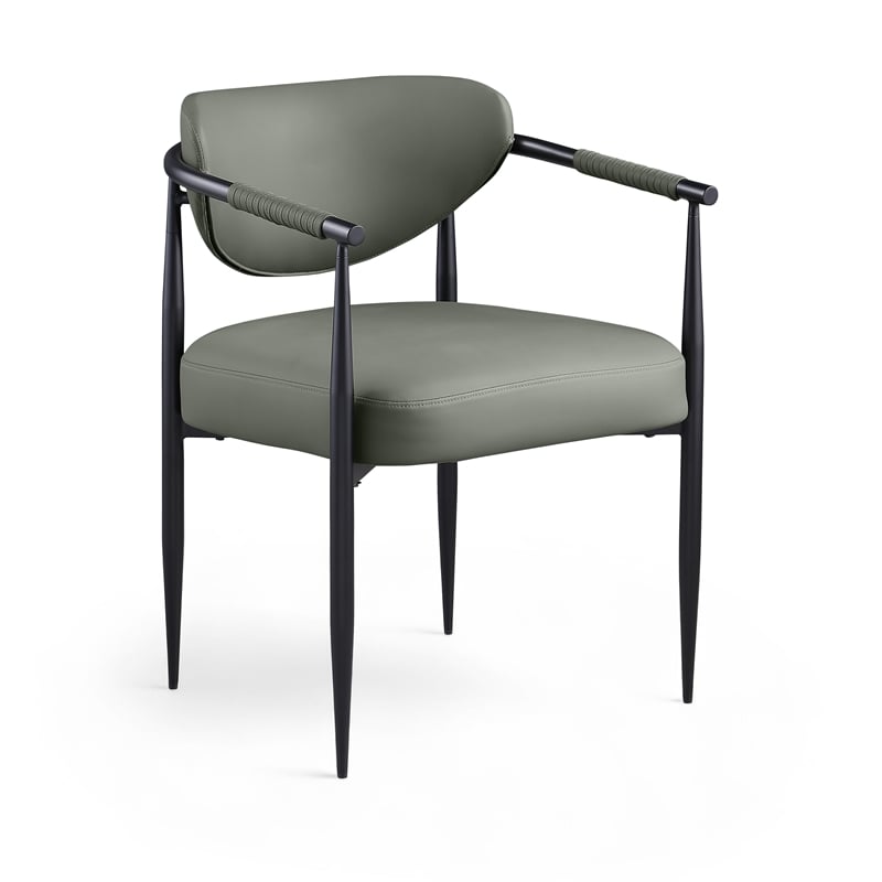 Meridian Furniture Virella Olive Vegan Leather Dining Chair (Set of 2)