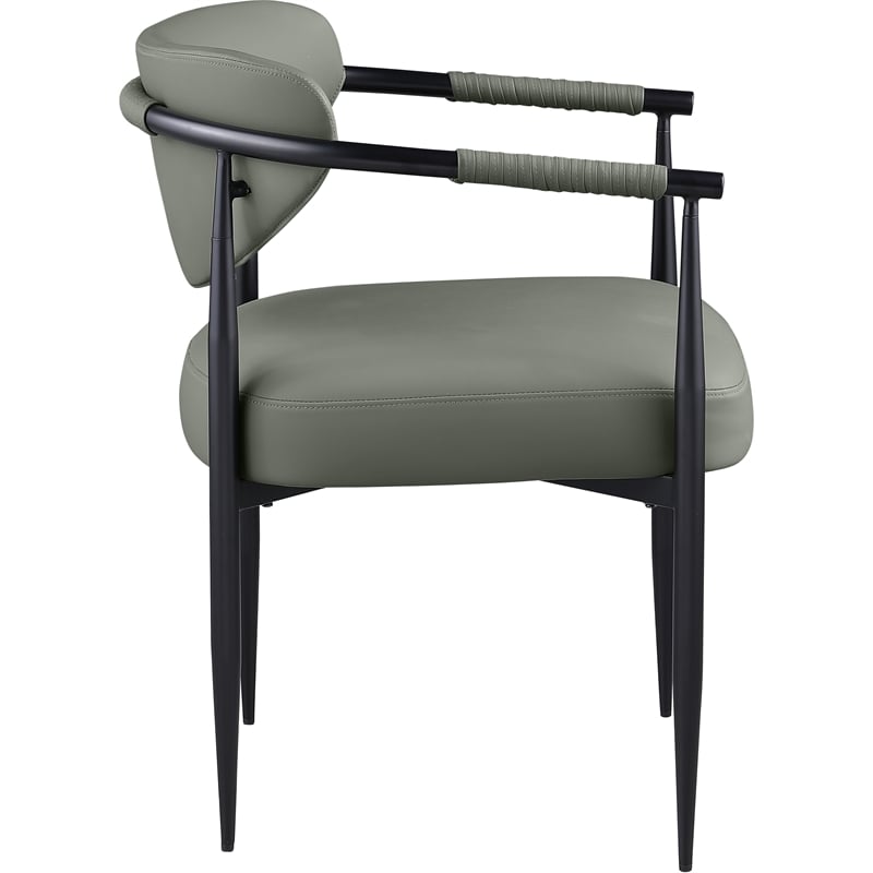 Meridian Furniture Virella Olive Vegan Leather Dining Chair (Set of 2)
