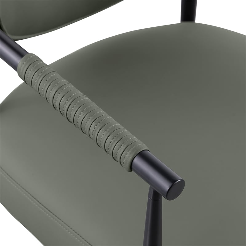 Meridian Furniture Virella Olive Vegan Leather Dining Chair (Set of 2)