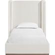 Meridian Furniture Solange Cream Linen Textured Fabric Upholstered Twin Bed