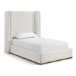 Meridian Furniture Solange Cream Linen Textured Fabric Upholstered Twin Bed