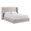 Meridian Furniture Kendall Beige Linen Textured Fabric Upholstered Queen Bed