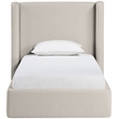 Meridian Furniture Kendall Beige Linen Textured Fabric Upholstered Twin Bed