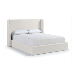 Meridian Furniture Kendall Cream Linen Textured Fabric Upholstered Full Bed