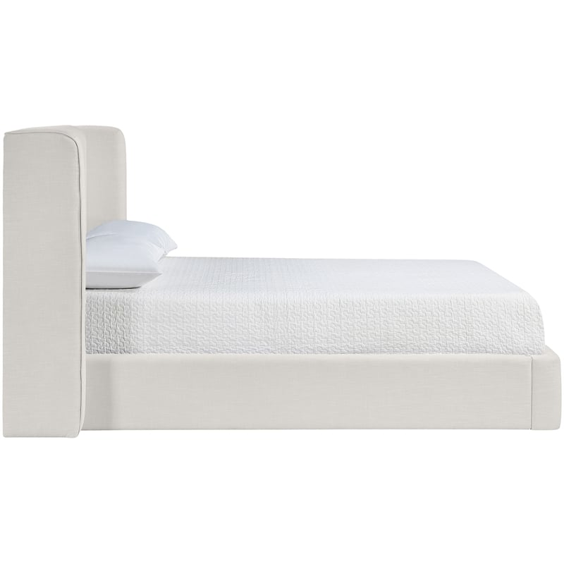 Meridian Furniture Kendall Cream Linen Textured Fabric Upholstered Full Bed
